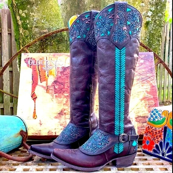 OLD GRINGO NEW With Box Aster Tooling 18” Tall Knee High Western Boots, Size 6.5 - Picture 13 of 14